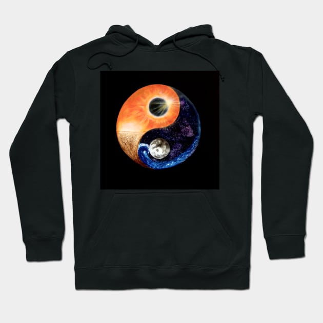 Yin Yang - Sun Moon Day Night Fire Water Hoodie by monchie